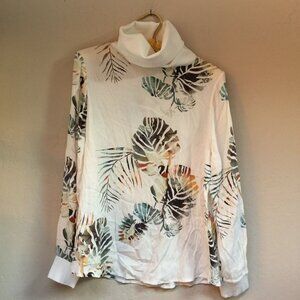 Dea Kudibal A Poetic Tale Ivory Hawaiian Turtleneck Long Sleeve Sweater Top